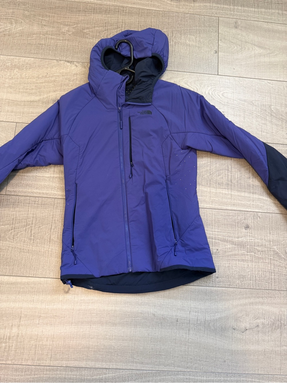 The North Face Purple Hooded Shell Jacket with Black Trim SMALL